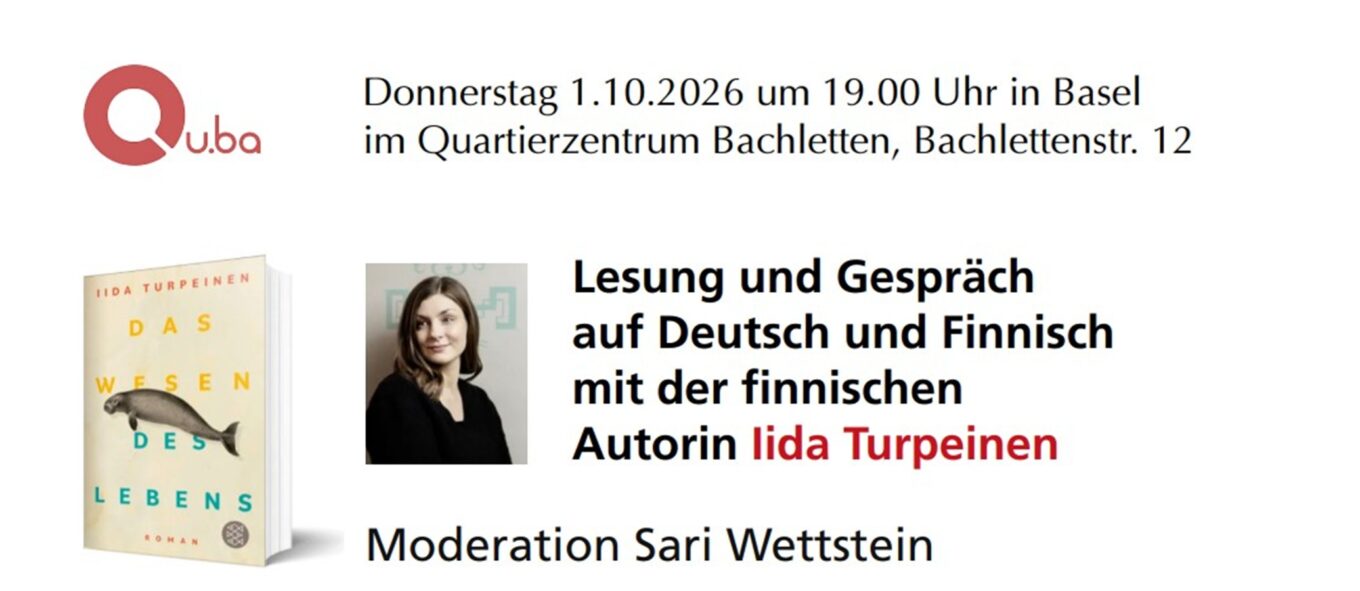 Lesung & Gespräch auf DE & FI mit der finnischen Autorin Iida Turpeinen